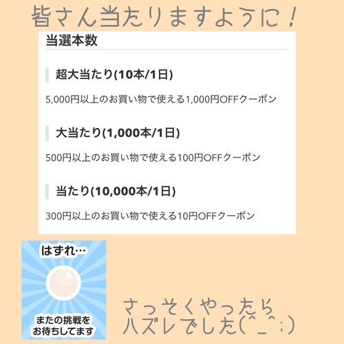 ラクマ 出品で最大１０００円引のクーポン当たるキャンペーン